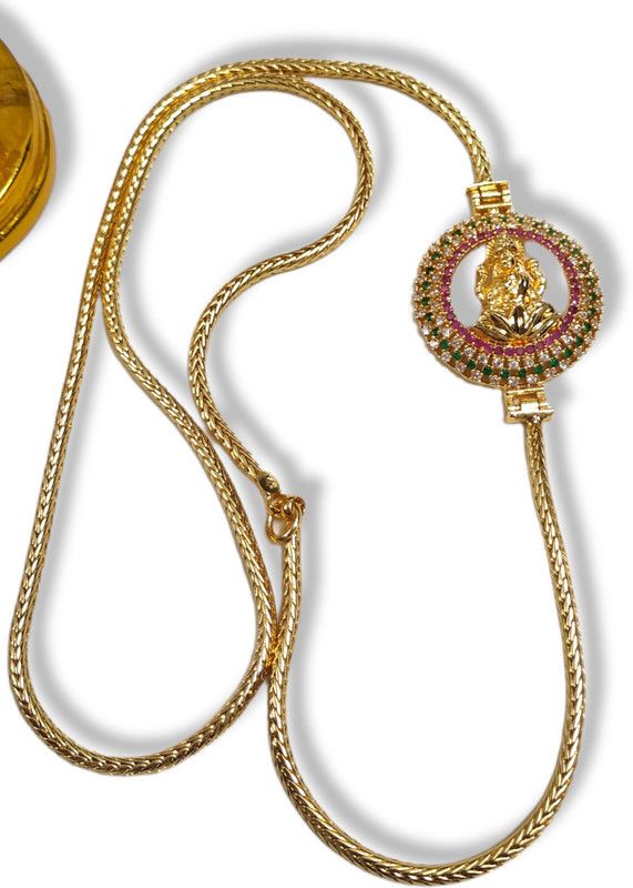 1 micro gram gold plated traditional designer AD stone moppu chain Gold-plated Plated Copper Chain Set