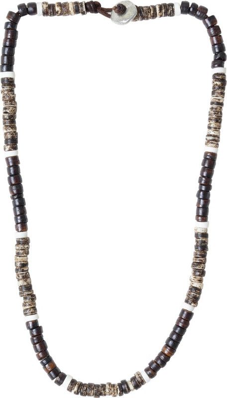 Multicolored Bead Necklace for Men Leather Necklace
