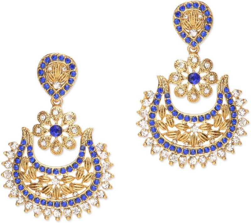 Baroque Florid Embellished Royal Alloy Drops & Danglers