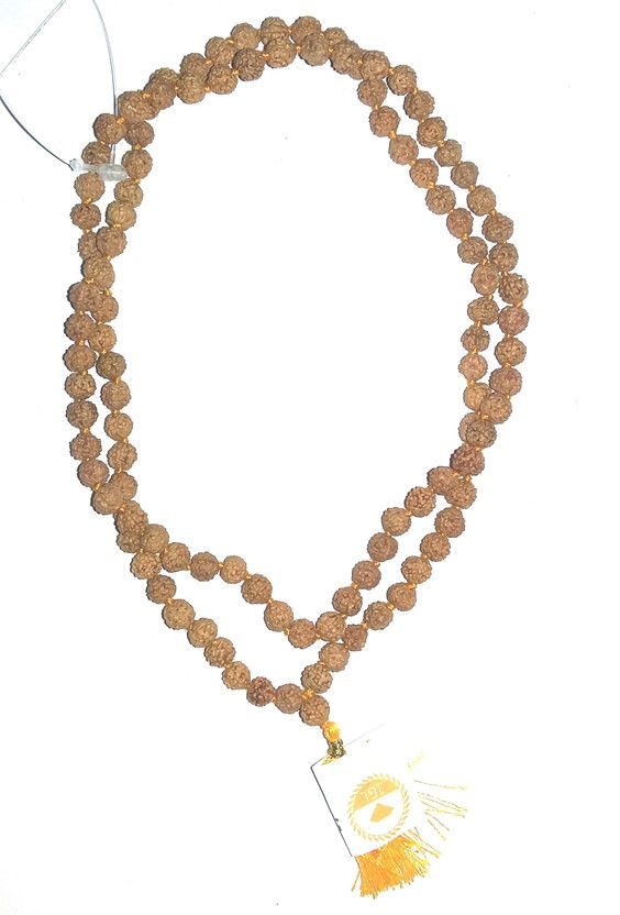 LAB Tested rudraksha mala 7mm size beads for Japa and Neck wear Shell Chain