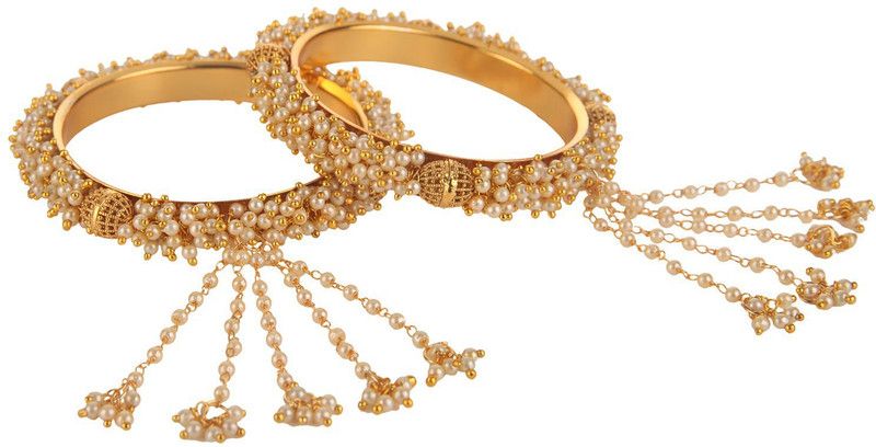 Alloy Beads Gold-plated Bangle Set  (Pack of 2)