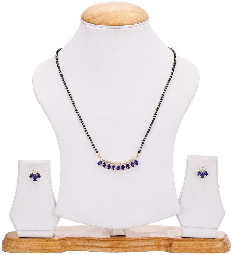 Stone Brass Black, Blue Jewel Set  (Pack of 1)