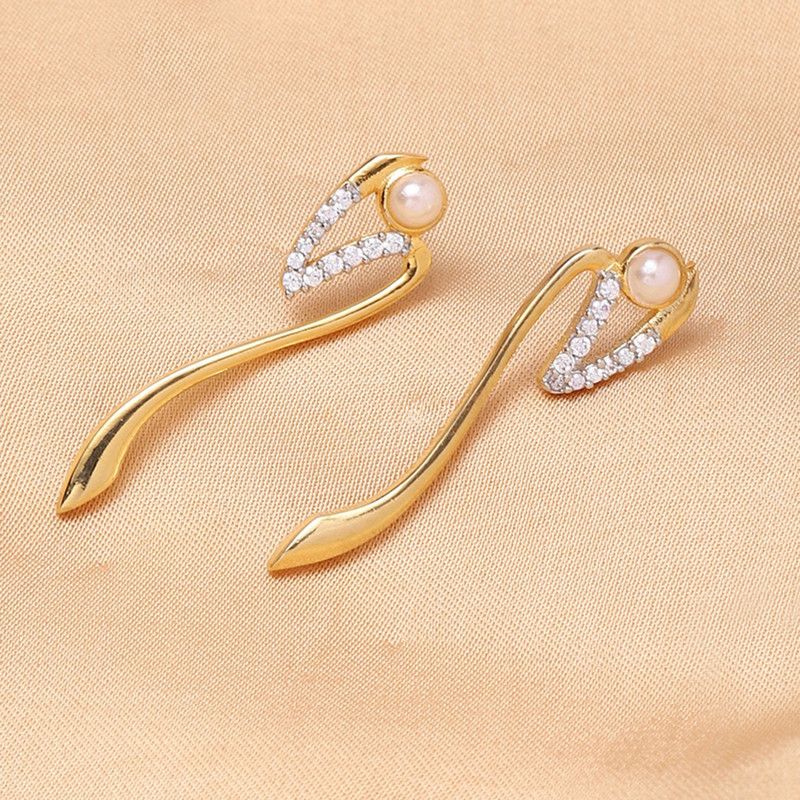 VOYLLA Gold Brass Earrings Brass Stud Earring