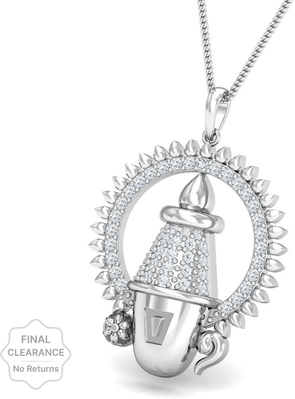 tirupati balaji 999 Silver Cubic Zirconia Alloy Locket