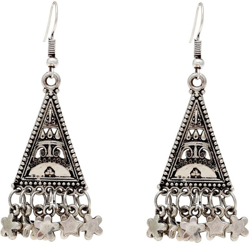 Victorian Era Antique Oxidised look, Filigree Earrings Brass Hoop Earring