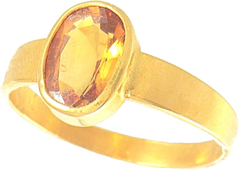 Yellow Sapphire Ring Pukhraj Ring for astrological benifits Brass Sapphire Ring