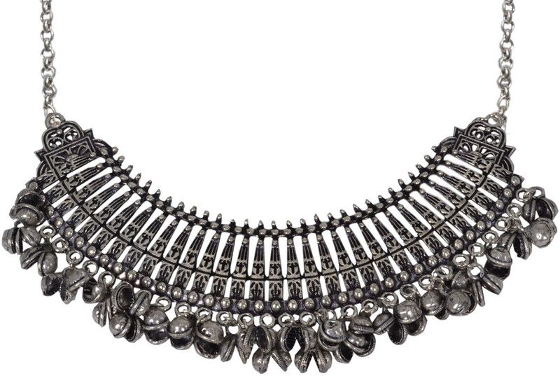 Oxidized Boho Metal Necklace