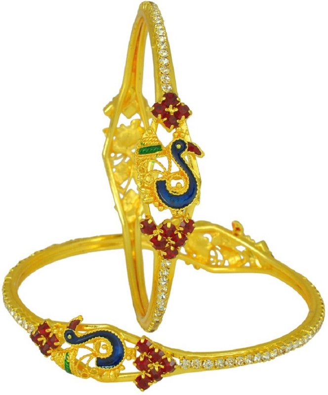 Brass Cubic Zirconia Gold-plated Bangle