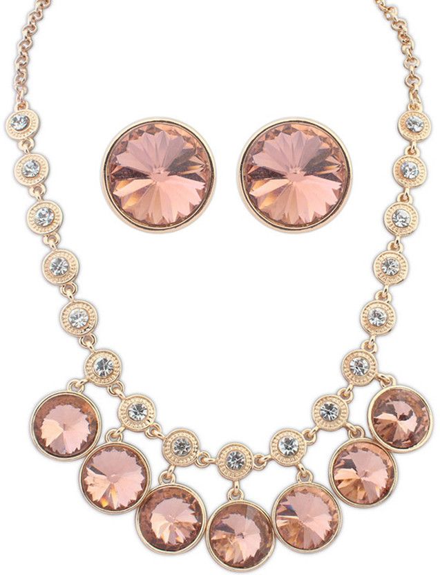 Alloy Copper Pink Jewel Set  (Pack of 1)