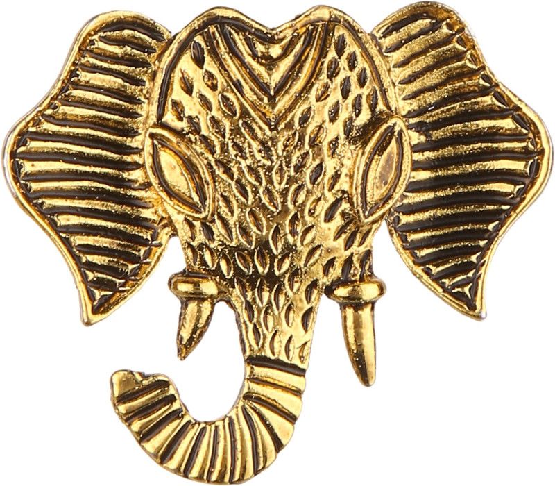 Tripin GOLDEN CLASSIC ELEPHANT FACE DESIGN LAPEL PIN BROOCH FOR MEN WOMEN TSCPGOLD1616 Brooch  (Gold)