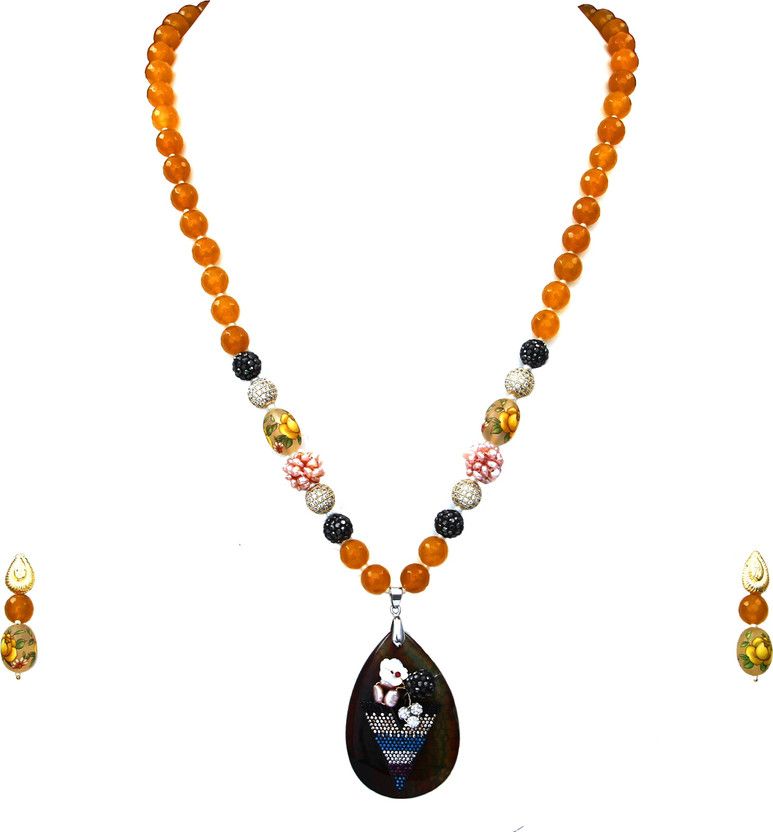 Copper Yellow Jewel Set  (Pack of 1)