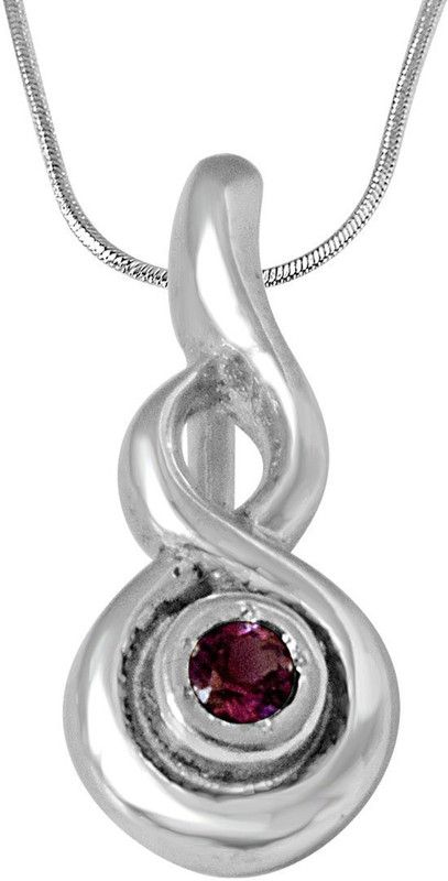 Twisty Drop - Twisted Purple Amethyst and 925 Sterling Silver Pendant with 18 IN Chain (SDP438) Sterling Silver Amethyst Sterling Silver Pendant