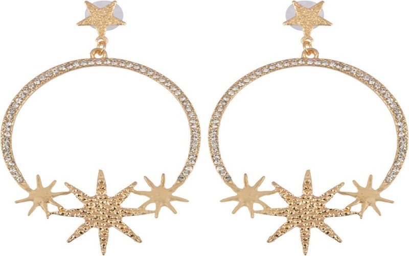 Star Pattern Hoop Earring Alloy Earring Set