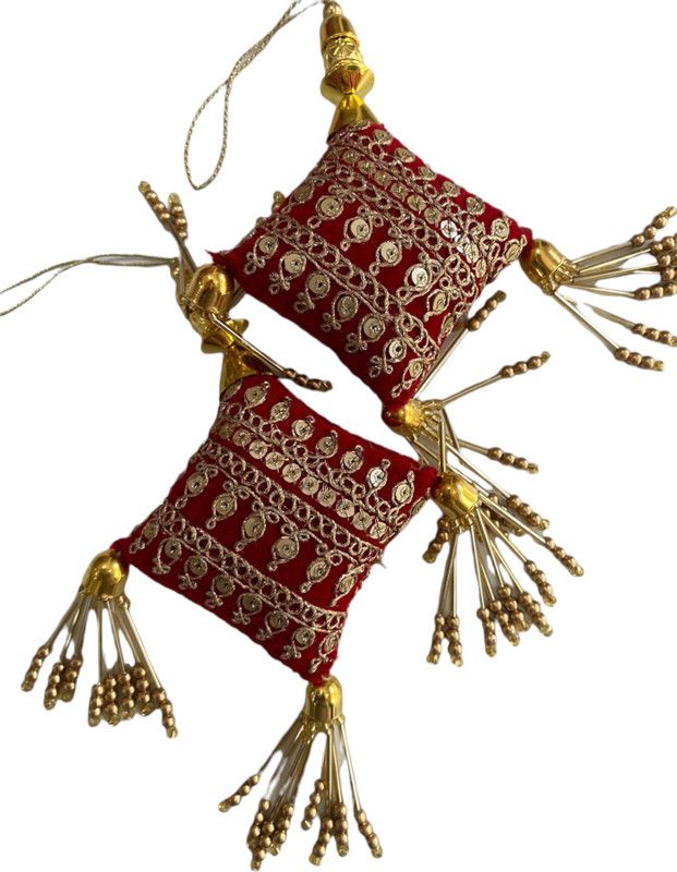 A style creations Red embroided latkan Brooch  (Red)