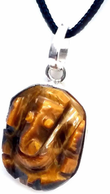 Tiger Eye Lord Ganesh Ji Engraved Pendant Crystal Crystal Pendant