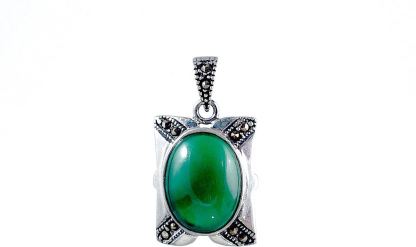 Black Silver With colored Zircon Black Silver Zircon Sterling Silver Pendant