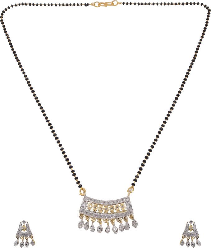 Alloy Gold-plated Gold, Black Jewel Set  (Pack of 1)