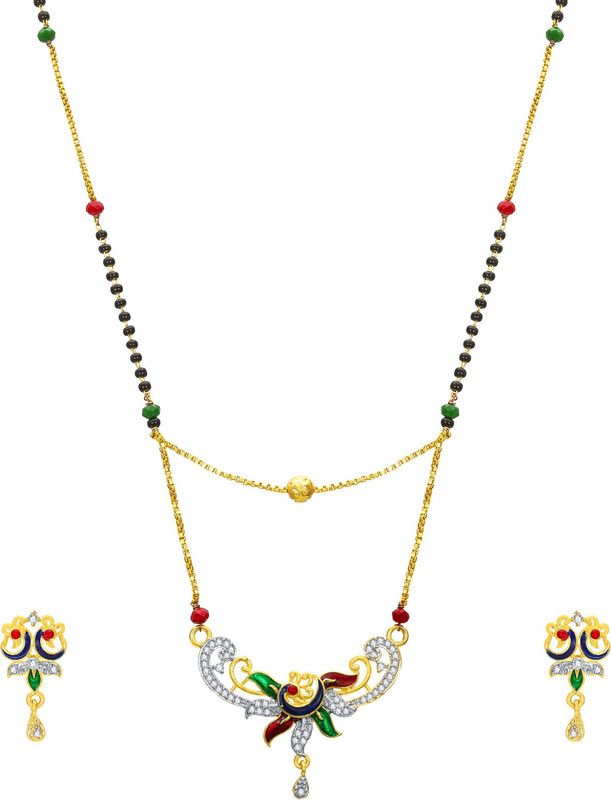 Metal, Alloy Gold-plated Black, Green, Maroon Jewel Set  (Pack of 1)