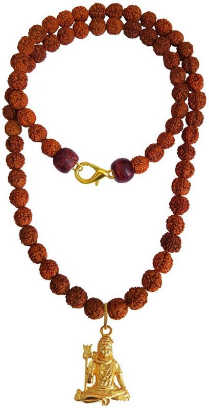 Shiv Pendant With Rudraksha Mala Wood, Brass Pendant