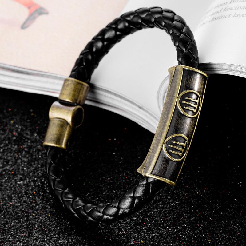 Metal, Leather Brass Bracelet