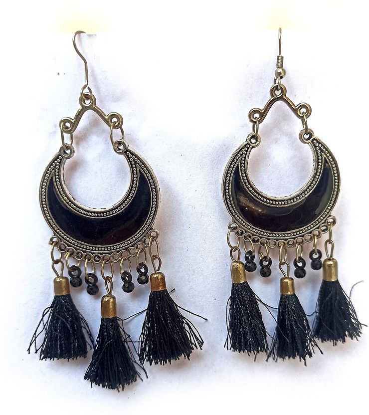 Antique Oxidised Drop Earrings Alloy Drops & Danglers