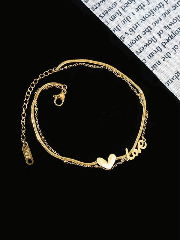 YELLOW CHIMES YCFJAK-AK06LOV-GL Stainless Steel Anklet