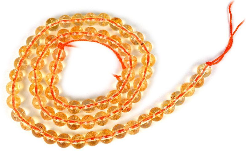Natural Citrine Loose Beads 6 mm Round Stone Beads for Jewellery Making Bracelet Beads Mala Beads Crystal Beads for Jewellery Making Bracelet/Mala Citrine Crystal Necklace