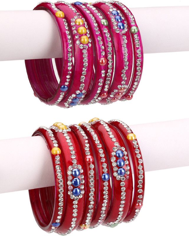 Glass Beads, Crystal Bangle  (Pack of 2)