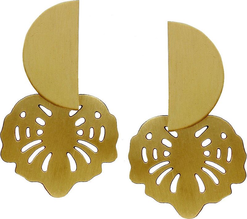 Designer Unique pattern brass & Gold plated latest earrings for women & girls Brass Drops & Danglers