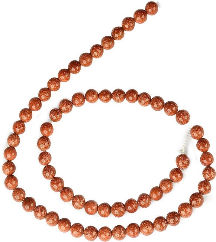 Natural Goldstone Brown Loose Beads 6 mm Round Stone Beads for Jewellery Making Bracelet Beads Mala Beads Crystal Beads for Jewellery Making Bracelet/Mala Crystal Crystal Necklace