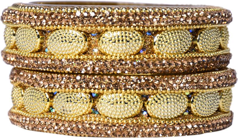 Glass Zircon Bangle Set  (Pack of 2)