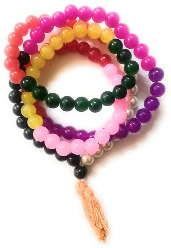 Vrindavan shopi Navratna Hakik Mala/Navratna Stone mala for Good Luck And Prosperity Agate Dori Chain