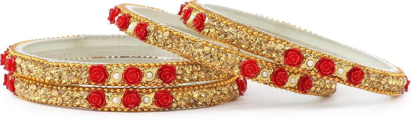 Glass, Alloy Bangle Set  (Pack of 4)