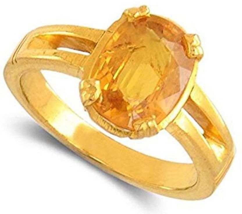 Ceylon Yellow Sapphire Ring Metal Ring