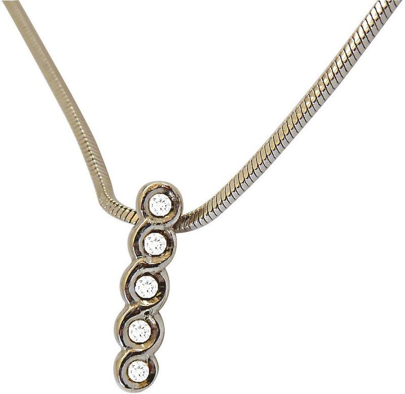 Silver String - Real Diamond & Sterling Silver Pendant with 18 IN Chain (SDP150) Sterling Silver Diamond Sterling Silver Pendant