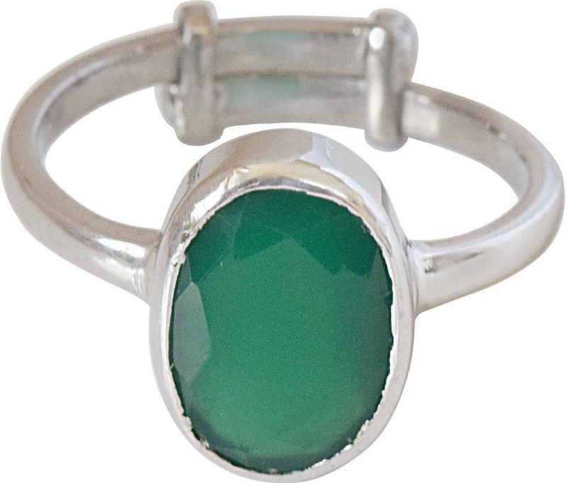 Green Circles Sterling Silver Emerald Ring