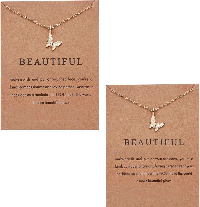 Combo Of 2 Elegent Gold Plated Butterfly Pendent Gold-plated Alloy Pendant