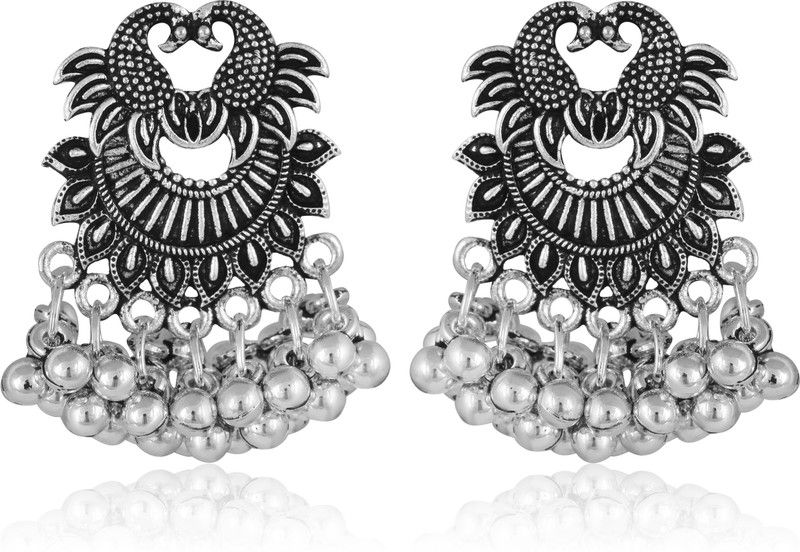Vighnaharta Alloy Mayur(Peacock) Oxidised Silver German Trendy Women'S bollywood Earring for Women and Girls [VFJ1353ERG] Beads Alloy Drops & Danglers