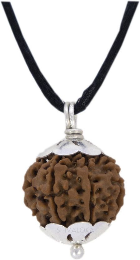 Original 4 Mukhi Rudraksha Pendant Silver Wood Pendant