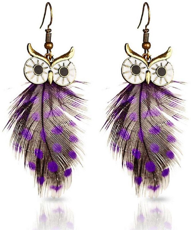 Feather Earrings Metal Drops & Danglers