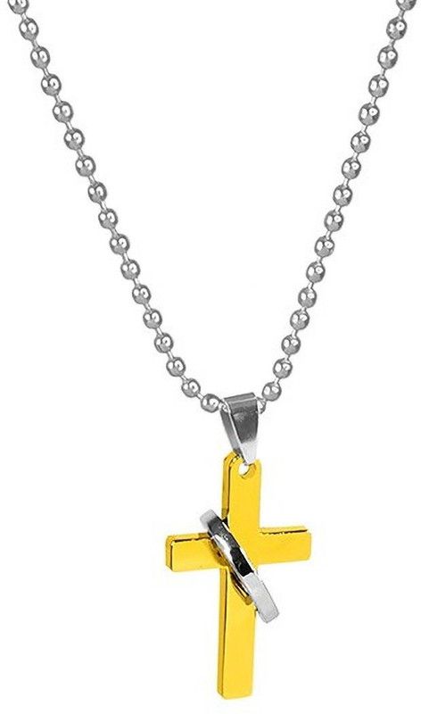 Small Size Golden Holy Jesus Christ Cross Isa Masih Ring Locket Pendant Necklace Gold-plated Stainless Steel Locket Set