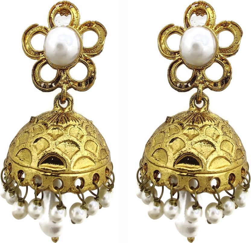 Traditional jhumka Jhumkas 1 gram gold wedding bridal Stylish fancy party wear Screw back Ethnic South indian Temple jewellery Ear rings Pearl Alloy Jhumki Earring