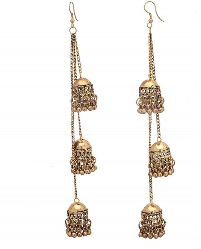 Jhumki Style Diamond Ear Rings Alloy Earring Set