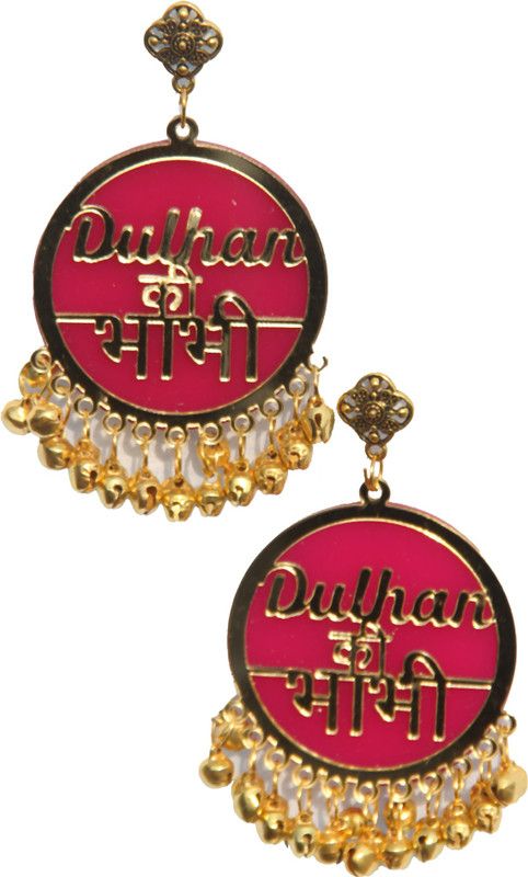 dulhn-k-bhabhi-pink Acrylic Earring Set, Stud Earring, Jhumki Earring, Tassel Earring