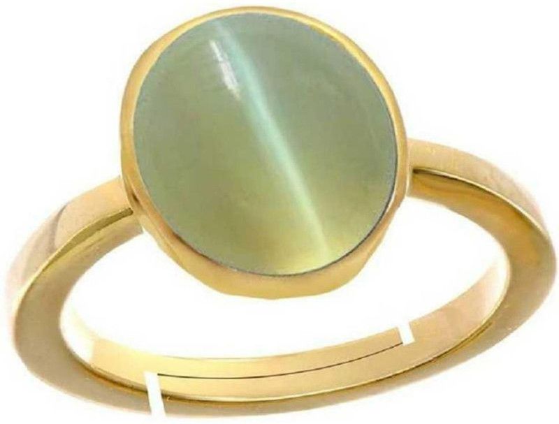 Cat Eye Natural & Certified Ring Positive Effect Both for Men & Women Brass Gold Plated Ring