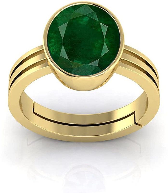 Brass Emerald Gold Plated Ring