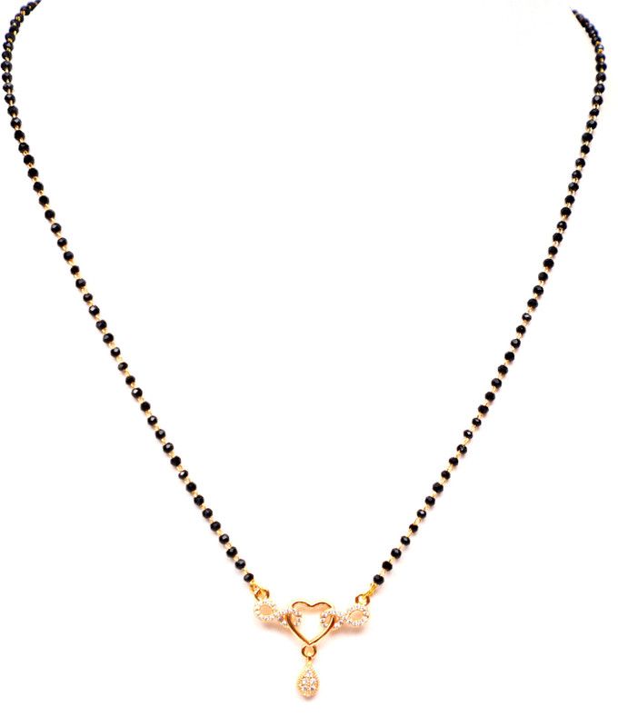 VSASA’s FASHION ROSE GOLD MANGAL SUTRA WITH CRYSTAL MALA for Ladies/WOMEN Metal, Crystal Mangalsutra