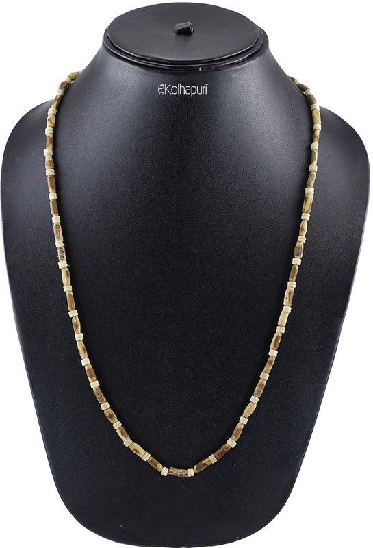 Wooden color Kanthi Mala/Holy Basil Rosary/Kanthi Tulsi Mala for Pooja Chanting or Wearing Wood Chain
