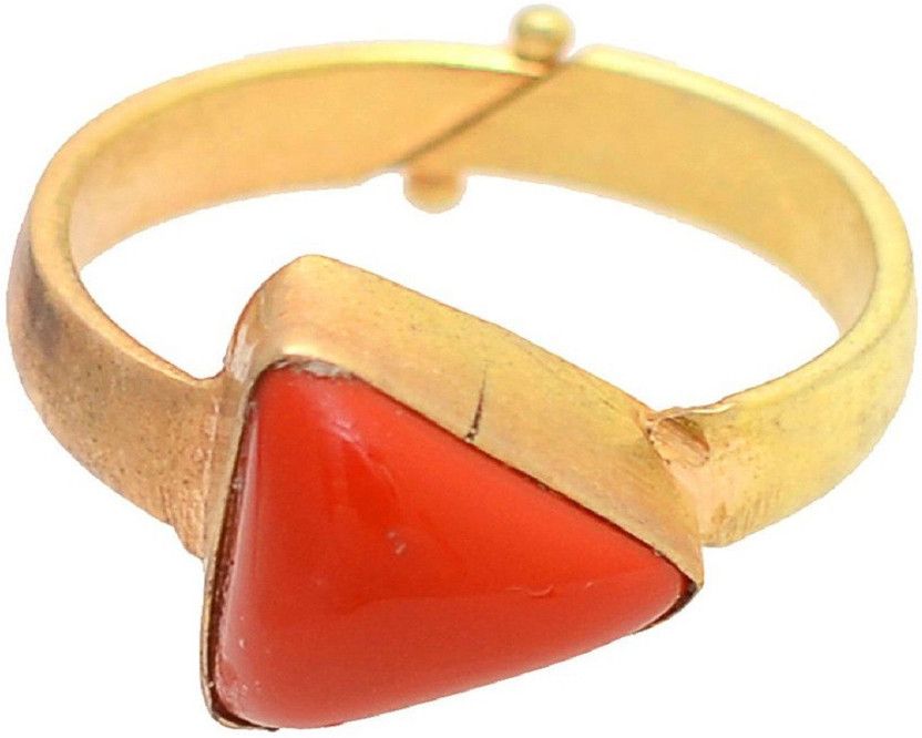 Coral Ring With Natural Stone Stone Coral Copper Plated Ring