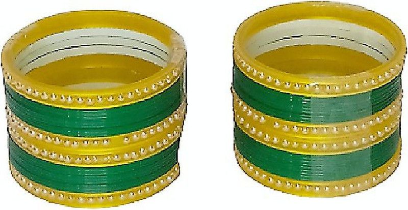Plastic Pearl Bangle Set  (Pack of 2)